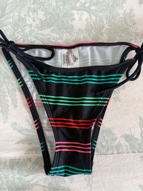 Patagonia Striped Black Tie-Side Bikini Bottoms - Multicolor Stripes